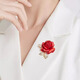 Mrs win (Mrs win) red rose brooch for women, light luxury and temperament corsage new style exquisite pin suit accessories Tan Mei red rose A26-205