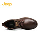 Jeep Martin Boots Herren Winter 2024 Neues echtes Leder atmungsaktivem dick-solchen Arbeitsschuhen Vielseitige Mode High-Top-Männerschuhe trendy braun [Modestil] 40