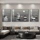 
Chengzi's high-end sofa background wall decoration paintings, light luxury high-end living room hanging paintings, elk triple paintings, murals, atmospheric wall paintings, K11972, 50*70 left and right 90*70 crystal porcelain metal black frame