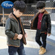 Disney (Disney) Boys Leather Clothing Autumn and Winter 2024 New Handsome Plush Jacket to Keep Cold and Warm Autumn and Winter 7 Jacket 8 Western Style Black Leather Jacket 130
