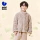 Mini Bala Warm Core Double-sided Velvet Home Warm Jacket for Boys and Girls, Baby Belly Protection Plush Jacket, Brown Color 00355 120