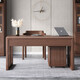 XIAOMUWO desk New Chinese style solid wood desk and chair combination computer desk walnut study desk office desk 1.35m desk assembly