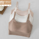 Modal high-end thickened tube top bra for women with small breasts gathered to prevent exposure and beautiful back 2025 new all-in-one camisole bra light skin color + milky white two-piece set M 0 (suitable for 80-115 Jin Jin equals 0.5 kg) 3 cm thick