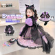G.duck children's clothing girls dress autumn and winter style children's Lolita princess dress thickened new baby girl skirt Kuromi sweater dress + tail 100 recommended 90-100cm3-4 years old