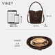 Viney cowhide bucket bag women's bag new crossbody bag high-end birthday gift for girlfriend and wife brown practical light luxury single shoulder large bag large capacity commuter fashion versatile casual handbag