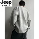 JEEP SPIRIT Light Gray Henley Collar Plush Sweater Men's Winter Lazy Style High-Level Knitted Sweater American Retro Wool Sweater Light Gray Upgraded 90% Buyers Choose M