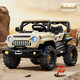 He Jiagong children's electric car four-wheel four-wheel drive off-road vehicle with remote control toy can seat men and women baby stroller beige-large battery dual drive-Bluetooth early education-remote control