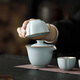 Tangfeng Li Guilian Ru Kiln travel tea set portable teapot teacup high-end tea set gift housewarming holiday souvenir