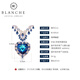 Blanche Ocean Heart Luxury Crystal Necklace Banquet Bride Love Pendant Gift Feminine Elegant Neck Necklace New Wedding Purple