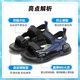 Qibohui boys sandals children's shoes medium-large children's soft sole open-toe shoes summer new 2025 teenager boys beach shoes black/blue-757 40