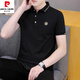 皮尔卡丹（pierre cardin）冰丝短袖t恤男2024夏季新款翻领POLO 衫半截袖中青年上衣男装 683白色 M