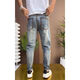 Antarktische Menschen 2024 Herbst-Trend-Jeans-Jeans modische und vielseitige Internet-Promi kleine geraden Hosen schlank und gutaussehend Blue Casual Hosen Qualität Selection-A9761 33