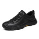 Aibudie Men's Casual Leather Shoes 2025 Новая модная и универсальная мягкая кожаная мягкая подошва мягкая удобная дышащая не скользящая обувь Men 9916 Black 41