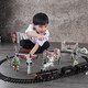 Kinderspielzeug Electric Track Track Dampf Emu Puzzle Boy Retro Track Car Model Geburtstagsgeschenk Upgrade Klassischer Version Track Train - ausgestattet mit 3 Autos