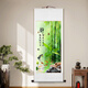 Ziwu Qian green bamboo hanging paintings bamboo report safety vertical scroll paintings new Chinese style living room study tea room entrance decoration painting green bamboo picture 10972 bamboo report safety overall size 96*218CM