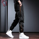 Romon Trendy Work Pants Pantalones de pantalones de pie sueltos de hombres Pantalones de primavera y otoño Pantalones delgados Personalidad Hábil Harlan Gray XL