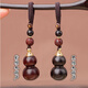 Huanyun Pavilion El sándalo rojo negro se puede desenroscar el llavero de la calabaza hueca del llavero colgante de la calabaza del llavero y las mujeres adornos de llavero de llavero rojo llavero