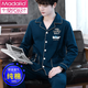 MODAL 2025 Nouveau pyjamas Coton masculin à manches longues à manches longues printemps et à l'été Vêtements de maison Spring and Automne La grande taille peut être portée à l'extérieur de 826 [-pure coton] masculin L (110-130jin [Jin est égal à 0,5 kg]))