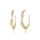 Qlady feather C-shaped gold earrings women's plain hoop earrings hoops 2025 new high-end earrings birthday gift