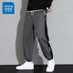 Jüdische Freizeithosen für Männer Frühling Trendy Marke Lose Herbst Binden von Sporthosen für die vielseitige Waffel-Hose von Männern A537-1263 Black L.