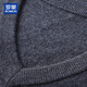 ROMON 100% pure wool sweater men's V-neck sweetheart neck autumn and winter solid color sweater business casual warm base sweater