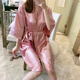 梦园朵睡衣女夏季冰薄浴衣睡袍系带睡性感女士短春秋网红家居服 9896香槟 睡袍 M码(85-100斤)