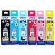 Epson T674/673 Tinta original L850 L805 L801 L810 L1800 Impresora de inyección de tinta 6 Color Cartucho de tinta Tinta 674bk/y/m/c/lm/lc [conjunto de seis colores]