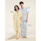 
Hengyuanxiang couple pajamas for summer pure cotton short-sleeved men and women summer style high-end style can be worn outside home clothing set thin 16859A men's style L