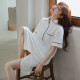 Pinkdackeb nightgown women's summer pajamas Korean style fresh short-sleeved cotton loose student home clothes white can be worn outside white S size (85-110Jin [Jin equals 0.5 kg])