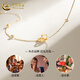 CHINA GOLD 18k gold interlocking bracelet for women, double ring to commemorate old Valentine's Day, birthday gift for girlfriend and wife 18K gold interlocking bracelet, brand gift box, about 0.75g