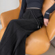 Red Dragonfly Versión estrecha Pantalones para mujeres 2025 Primavera y otoño Nuevos pantalones casuales para mujeres Plus Velvet Spring Sports Straight Pants 689# Black pantalones - M.