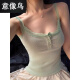 Jibao Chi Xia lace halter top hot girl inner wear feminine style green season design niche sexy vest top green S