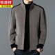 Hengyuanxiang Brand Herren Wolljacke Herren Winter verdickte Wolljacke Herrengeschäft Casual Stand Collar Frühling und Herbst Daddy Anzug 9902-Black L.