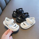 Rabbit Big Wen Infant and Toddler Sandals 0-1 Years Old Baotou Toddler Shoes Summer Anti-Slip Soft Sole Boys and Girls Shoes 6-12 Months BXW White Sandals 1 Pair Single Size 13.5cm Length (1-2 Years Old)