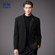 ROMON Woolen Suit Men's Spring and Autumn Business Casual Single Suit Coat Warm Jacket Men's XF79 Black XL
