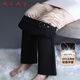 RLAS Fashionable Down Straight Pants Women's High Waist 2025 Winter New Warm White Duck Down Loose Slimming Outerwear Cotton Pants Black 28/L Weight 105-114Jin Jin is equal to 0.5 kg