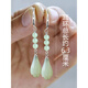 Mu silk 925 silver imitation Hetian magnolia earrings for women, high-end 2025 internet celebrity temperament, slimming, hypoallergenic earrings, thick ear hook + single jade bead + light green magnolia.&