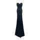 Nightclub style tube top floor-length long dress with chest wrap and catwalk evening dress fishtail black velvet noble lady dress black L L