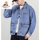 Vogelscheuche Clearance und Abholung der Schnäppchenkleidung losen losen Arbeitsschutz-Denimjacke für Männer große Größe Lose mehrpocket-Jeansjacke für Männer Y848 Blue Denim Jacke XL [130-145jin [Jin gleich 0,5 kg]]]