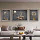 
Huaixue elephant living room decoration painting modern light luxury abstract sofa background wall hanging painting high-end elk triple mural JD15828 left and right 35*50 middle 70*50 texture oil canvas aluminum alloy black frame
