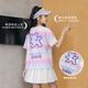 小猪彼特女童短袖套装夏季薄款儿童2025新款速干运动服童装两件套夏装10岁 9922白色+18442紫色 130 cm