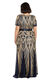 R&M Richards Adult Women's Sequined Long Evening Dress Navy Gold 18 Plus