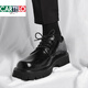 Cartelo Lederschuhe Herrenleder Big Head Derby Herrengeschäftsforum All-Match Brock Dicke Sohle Low-Top Martin Boots Black 6623 Vier Seasons Modell 38 Standard Lederschuhgröße