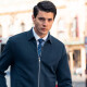 
Mr. Cloth lapel knitted wool jacket men's spring and autumn double-sided pocket cardigan sweater BT12131 dark gray blue L (175)