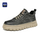 海澜之家鞋子男鞋秋冬季2025新款经典板鞋男加绒棉鞋男士休闲鞋增高马丁靴 灰色 40