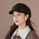 Zhenxiang Hat Women's Autumn and Winter High-end Korean Style Octagonal Hat Fashionable Peaked Hat Beret Hat Showing Your Face Small and Warm B701 Black One Size 55-58cm
