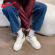 Pull back women's shoes thick-soled white shoes for women 2024 new spring leather waterproof sports shoes for women versatile casual sneakers for women beige 38