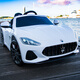 Cool Sun Maserati children's electric car four-wheel four-wheel drive remote control can sit for people, baby and children sway toys early education car paint red: soft tire + four-wheel drive leather seat + remote control sway Bluetooth + portable pull rod