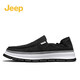 Chaussures pour hommes Jeep Printemps et automne léger respirant des chaussures de toile de pédale d'un pied Foot's Foot Sole Sole Casual Chores non glissa Lazy Driving Chaussures Black (Sports Taille) 41