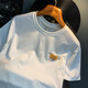 Lomon White T-Shirt Herren Sommer Neuer hochwertiger Trend gedrucktes T-Shirt American Light Luxury Xinjiang Baumwolle Komfortable Kurzärmel-T-Shirt 9906 Weißes T-Shirt + 303 Ya Xing T-Shirt 2xl